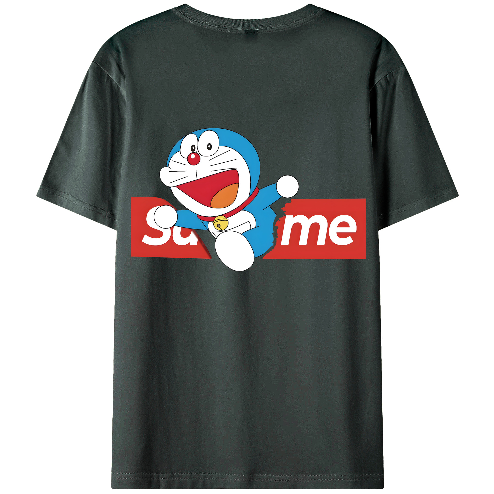 （画像用） ドラえもん Doraemon 綿100％ メンズ半袖Tシャツ（バックプリント） 通気性